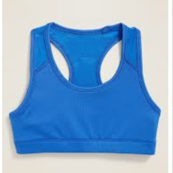 Old Navy Active Sports Bra Girls Medium 8 Go-Dry Mesh Racerback Cerulean Blue - Picture 1 of 11
